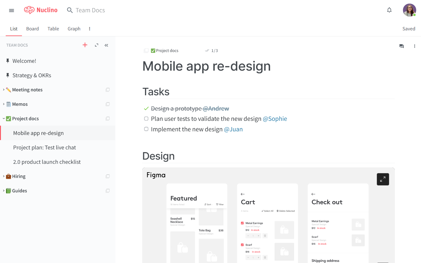 Internal documentation example, project documentation